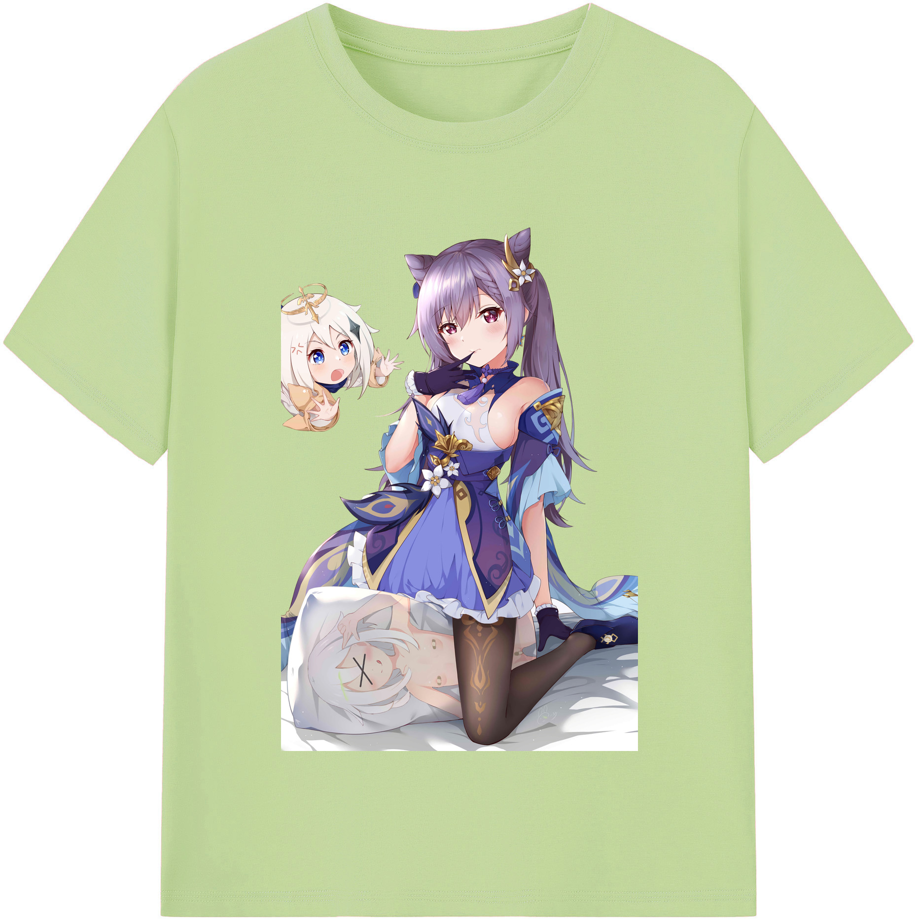 げんし神 刻晴 こくせい genshin Kokusei 綿100％半袖Tシャツ（フロントプリント）